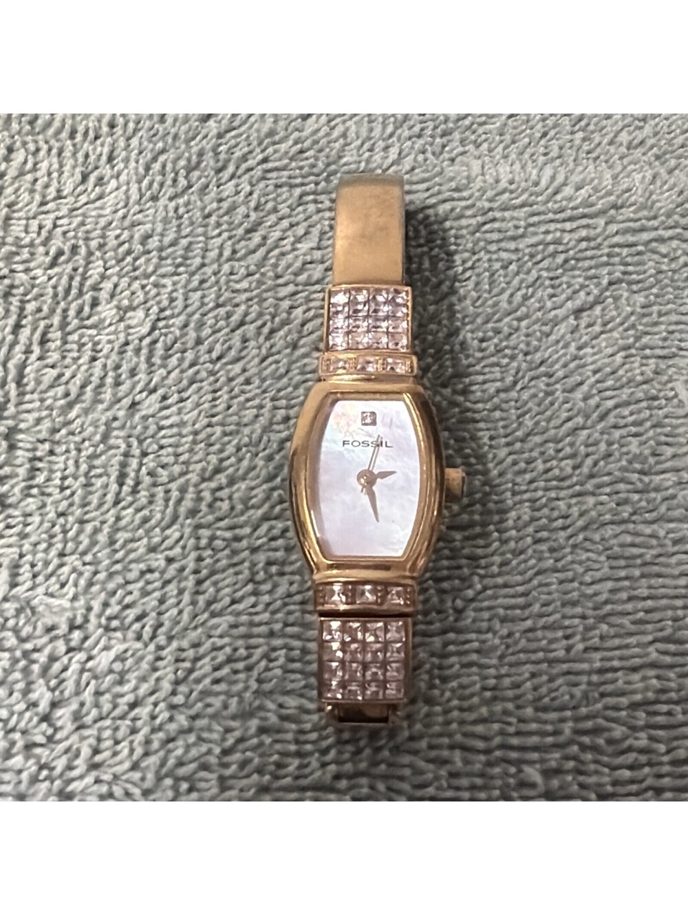Fossil Watch Women’s Gold Tone F2 ES-1285 Crystal Accents MOP Dial